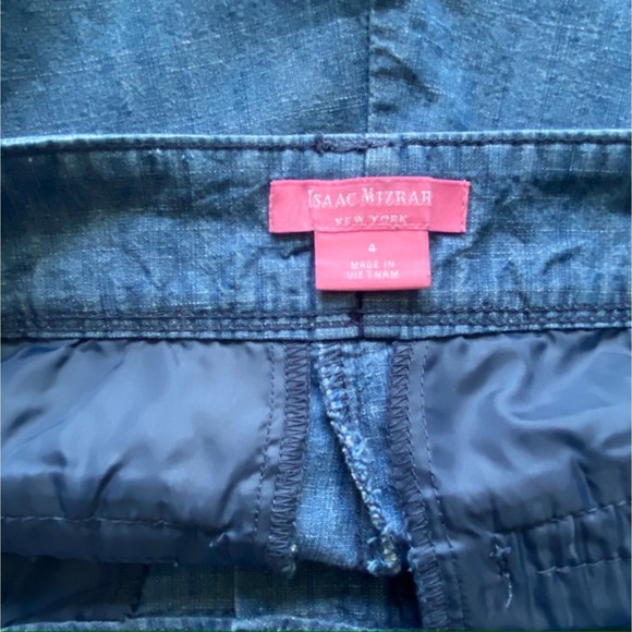 Isaac Mizrahi New York Tailored Shorts Indigo Chambray Size 4 Blue 100% Cotton - Picture 7 of 8